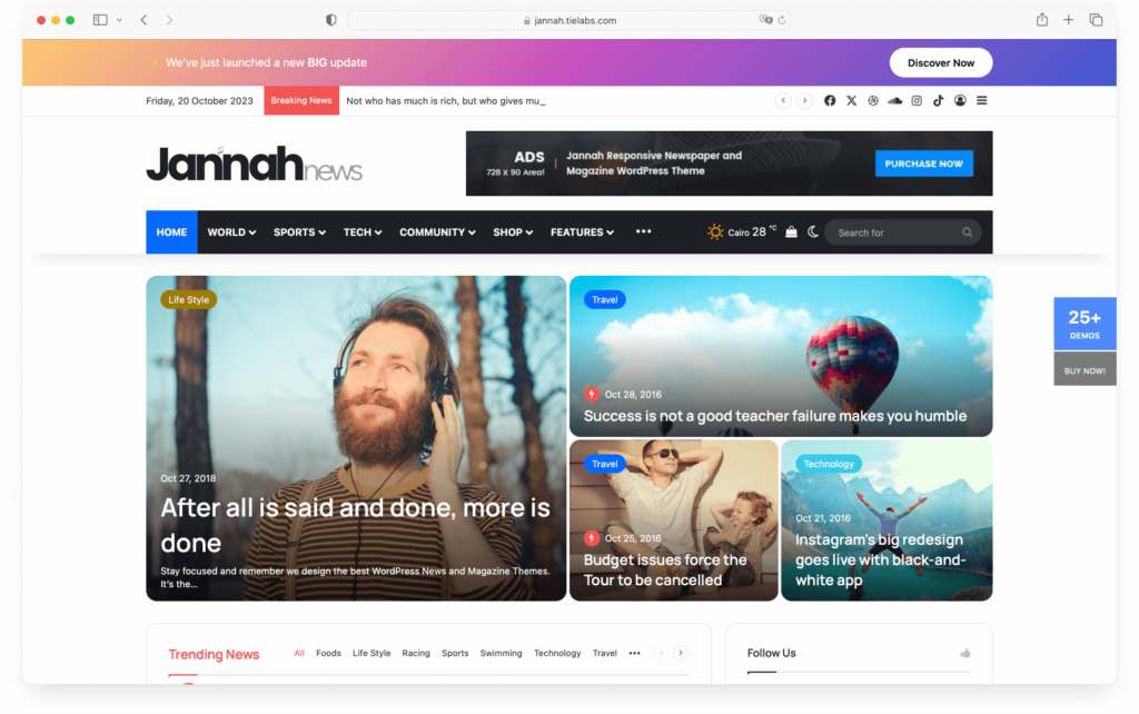 Jannah WordPress Theme Sự lựa chọn hoàn hảo cho các trang web Tin tức, Tạp chí và Blog